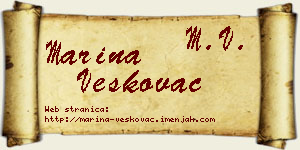 Marina Veškovac vizit kartica